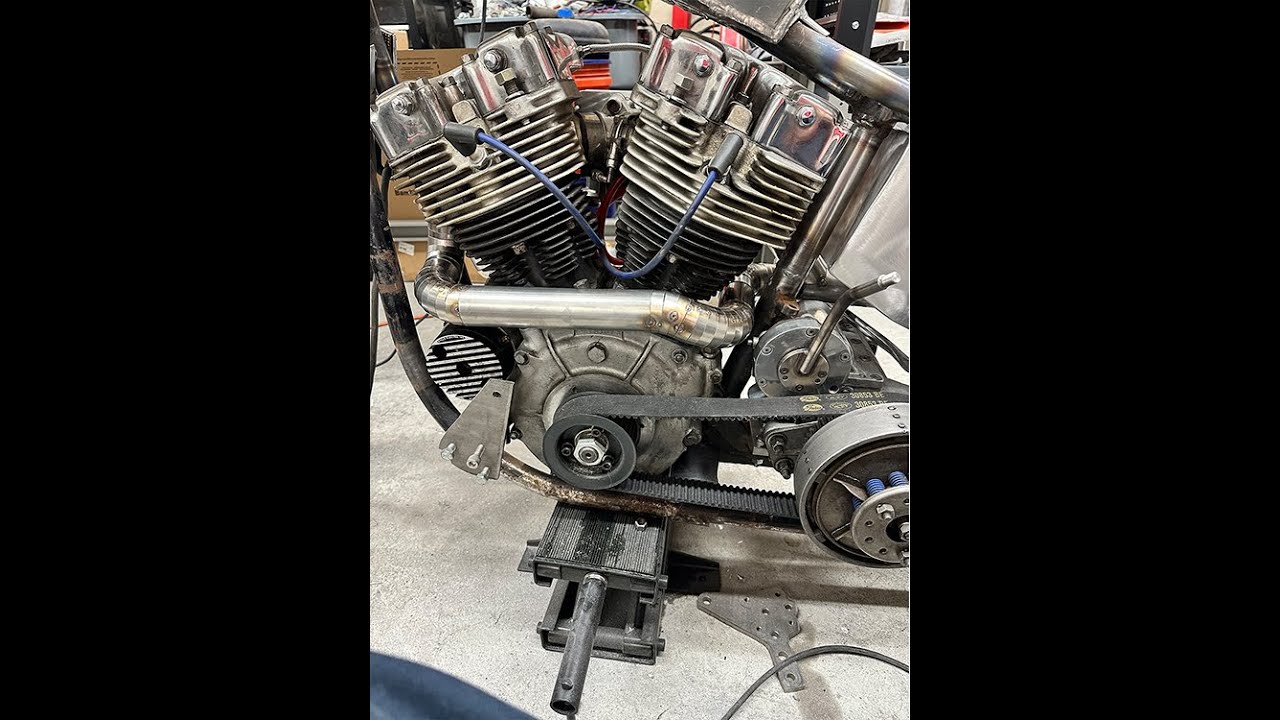 Shovelhead 2 into 1 Pie Cut Exhaust using 3d printed jig and bandsaw