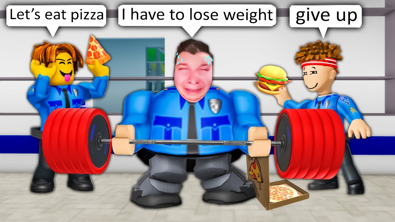 FAT POLICE: WEIGHT LOSS 💪/ ROBLOX Brookhaven 🏡RP - FUNNY MOMENTS