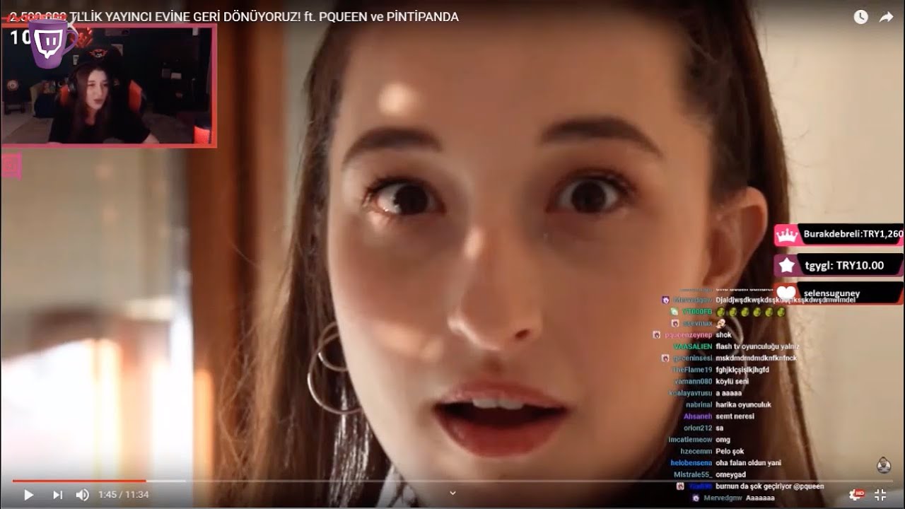 Pqueen - 2 500 000 TL'LİK Yayıncı Evine Geri Dönüyoruz Videosunu İzliyor w/PintiPanda,Enis Kirazoğlu