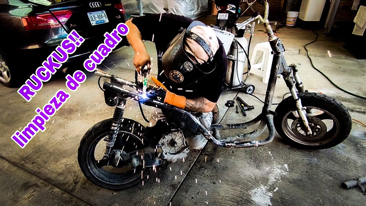 Fabricando una motoneta Ruckus, part. 1 preparación y limpieza de cuadro