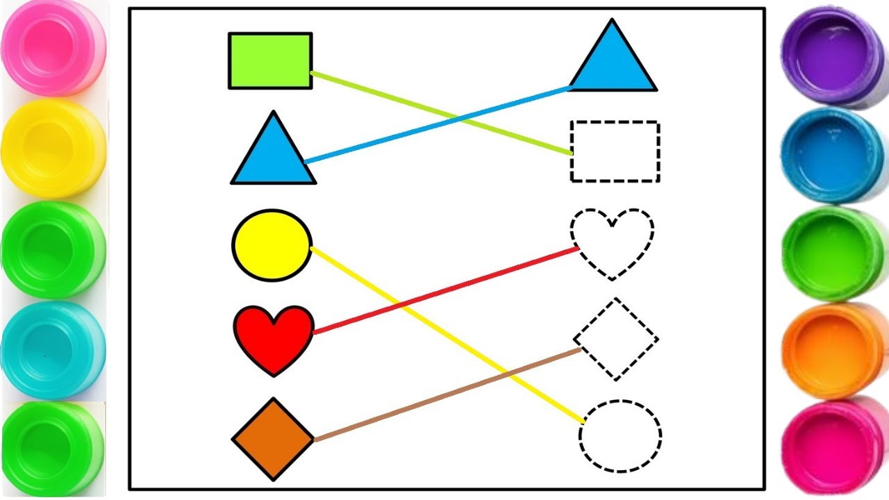 Match the Shapes 🎨 | Shape Tracing & Matching for Kids | ABC123 Colorful Minds 🧠✨