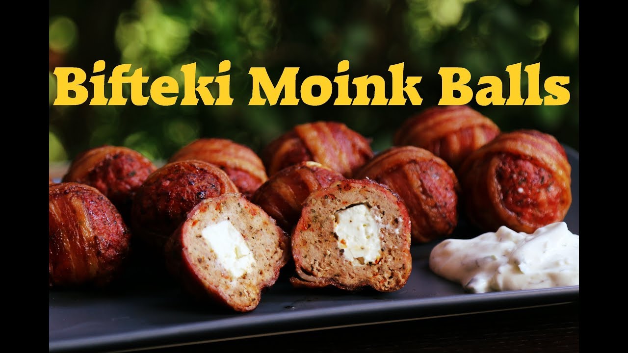 Bifteki Moink Balls - griechische Hackbällchen mit Feta und Bacon