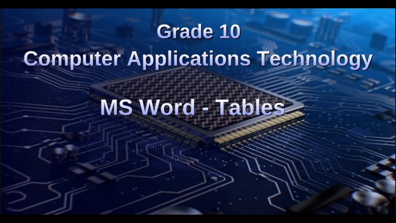 Gr 10 CAT   Word Tables Basics