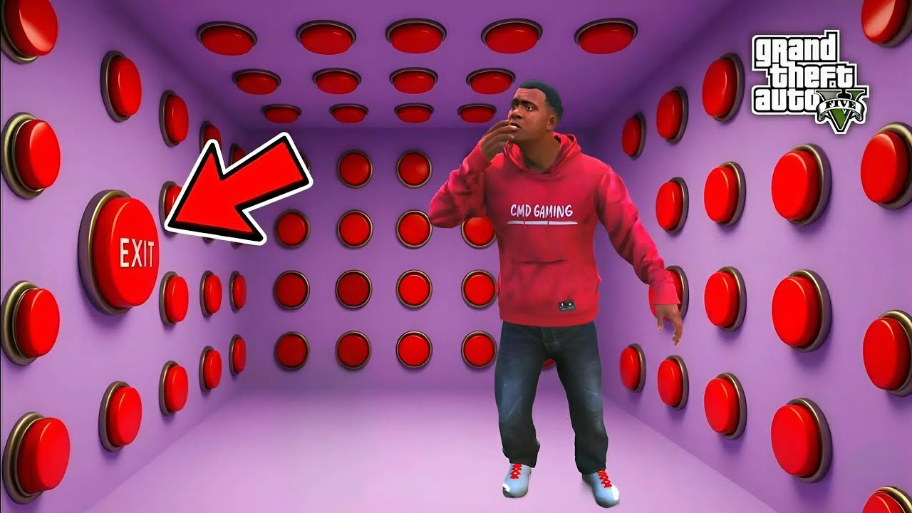 FRANKLIN PLAYING FIND THE EXIT BUTTON AND ESCAPE CHALLENGE IN GTA 5 😱