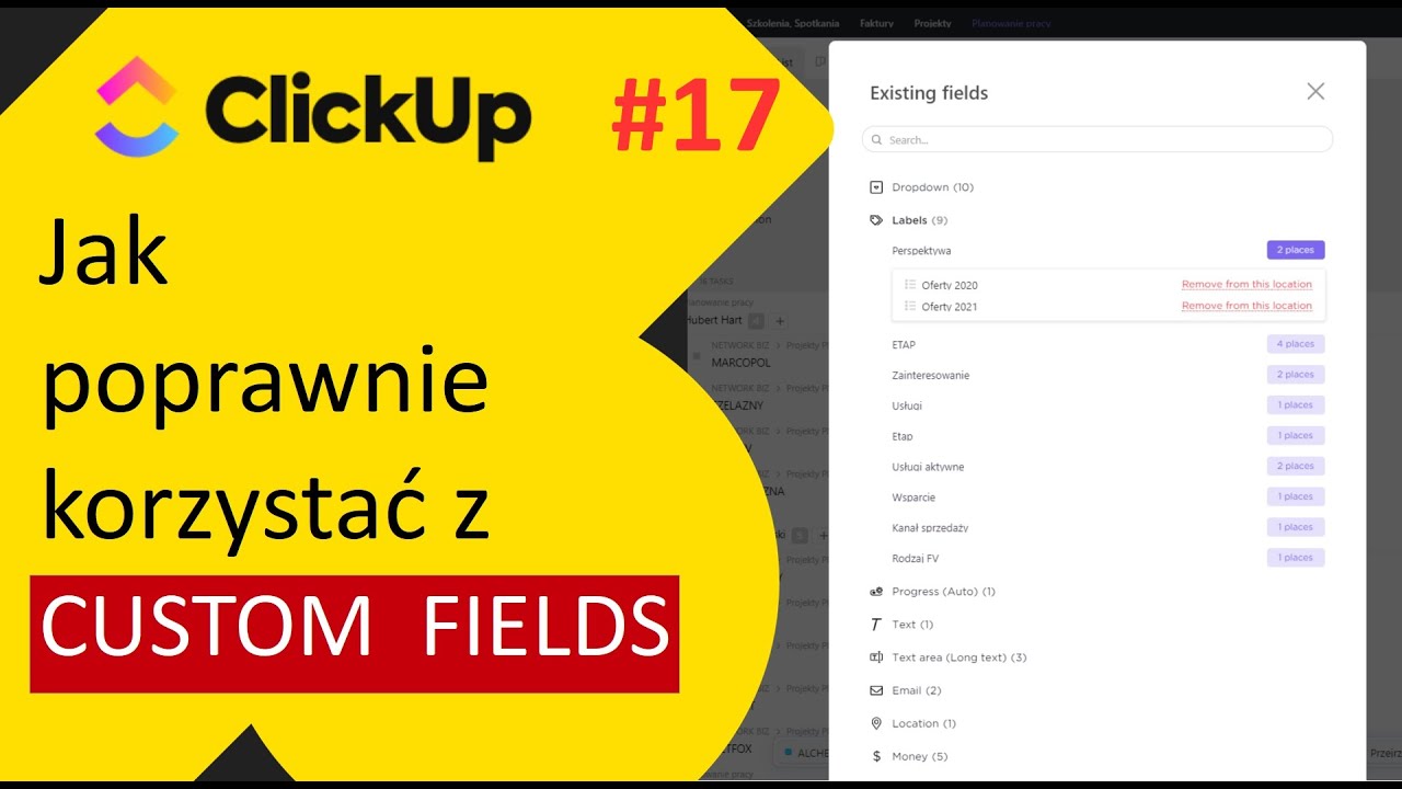 ClickUp 2.0 - #17 -  Custom fields  - jakiego głównego błędu unikać?