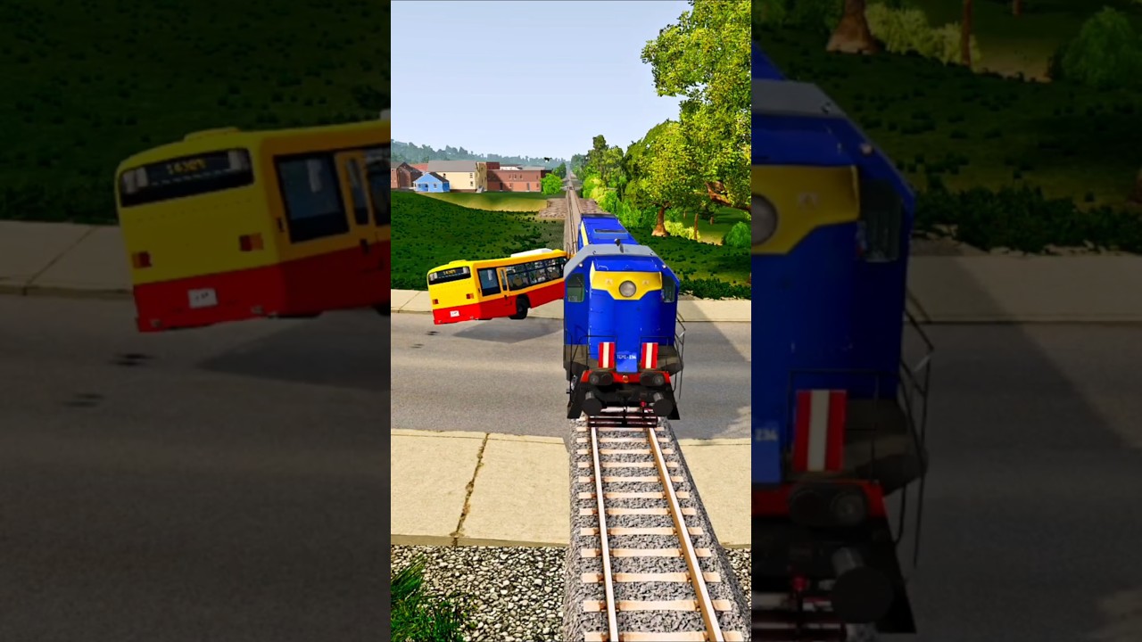 A Train Hit A Bus As it Crossed The Tracks | BeamNG Drive ||