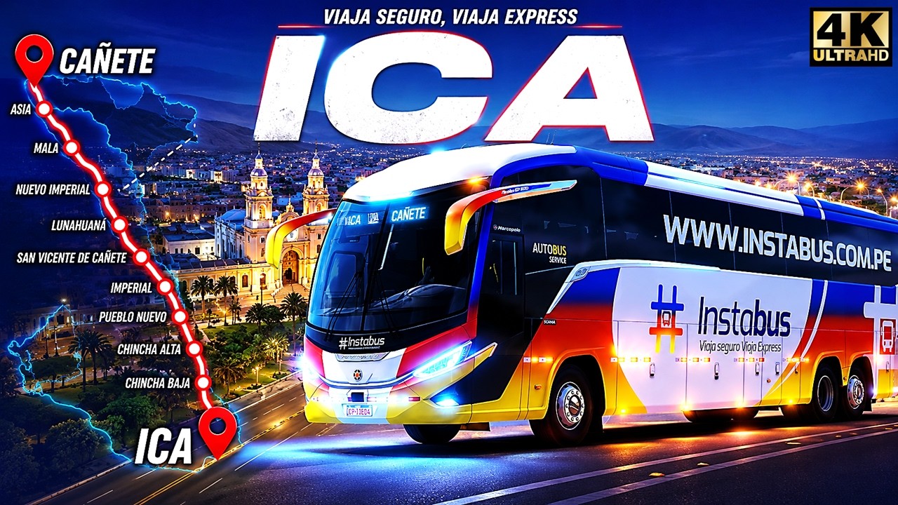 Map Perú Simulador V4 | ICA-CAÑETE | MARCOPOLO G8-1200 SC | MODSHOP | INSTABUS #busesdelperu