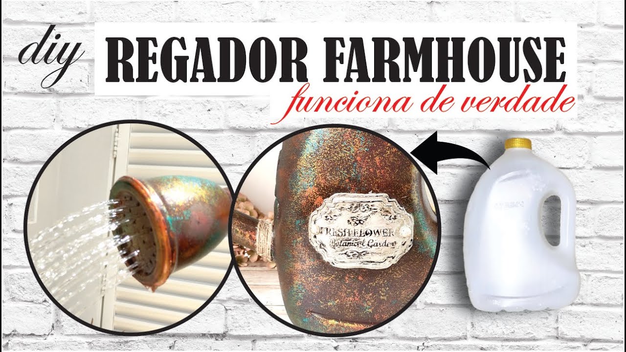 DIY | REGADOR DE PLANTAS FARMHOUSE COM EMBALAGEM DE AMACIANTE