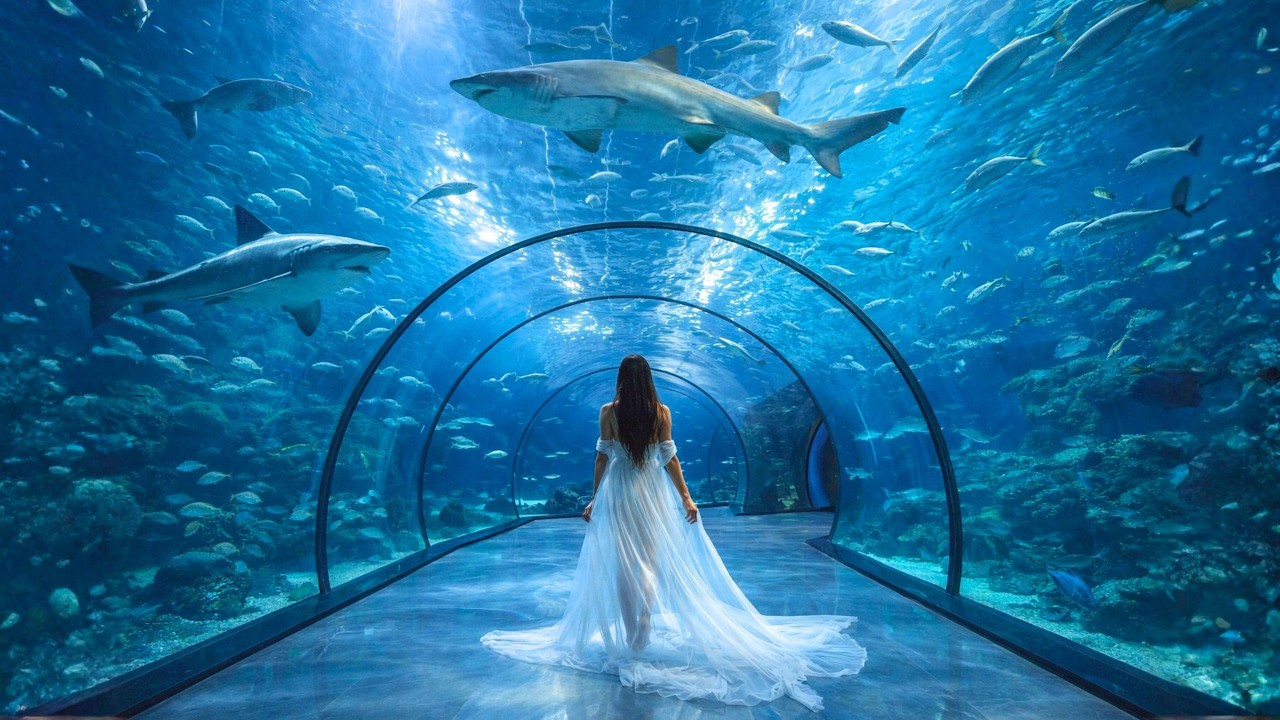 Дубайский аквариум &ndash; прогулка 4K 🐠 Подводный зоопарк и Туннель | Dubai Mall