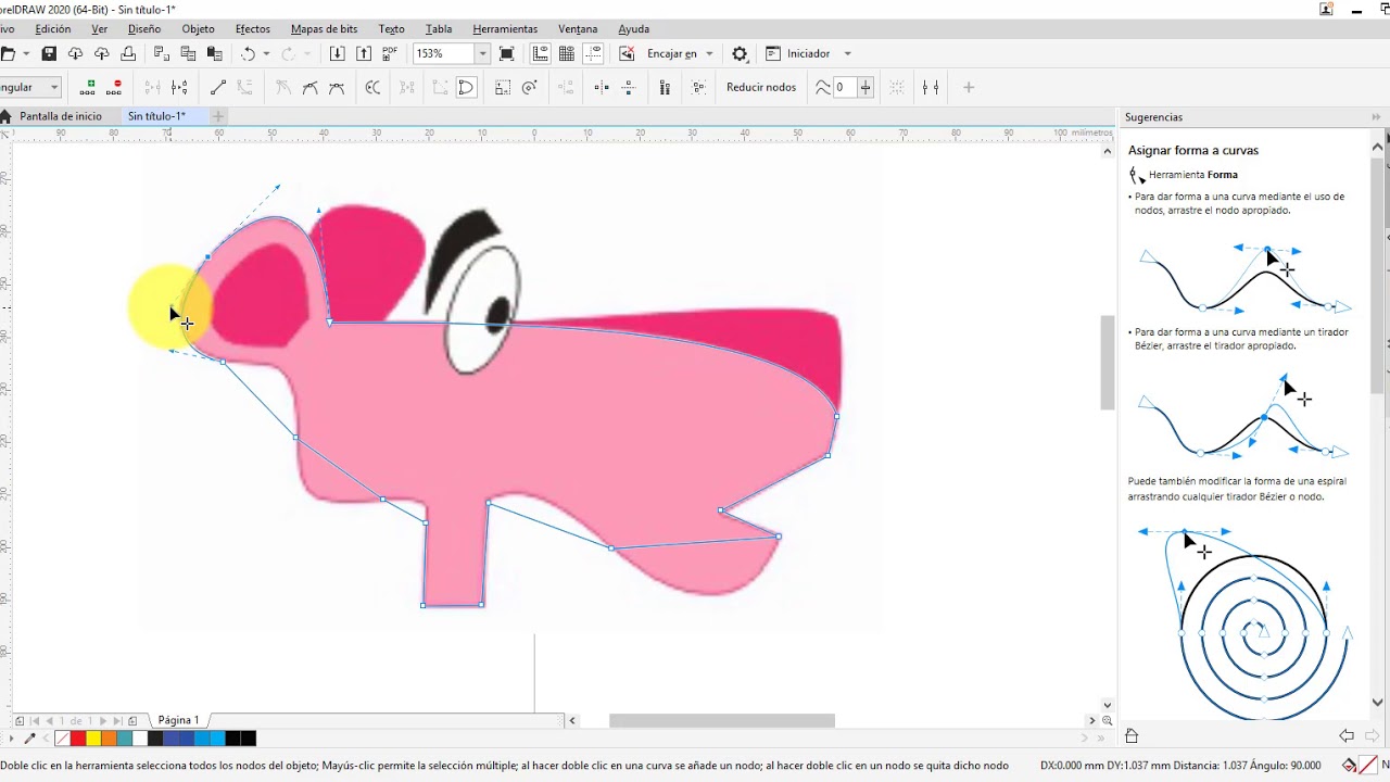Corel Draw- Herramienta Bézier y Forma