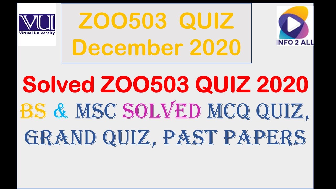 ZOO503  QUIZ  2020 December