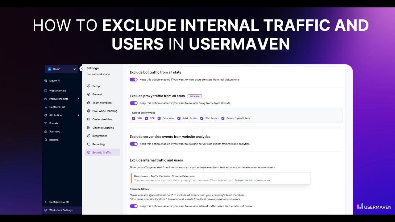 Improve data accuracy: Filter internal traffic and users in Usermaven