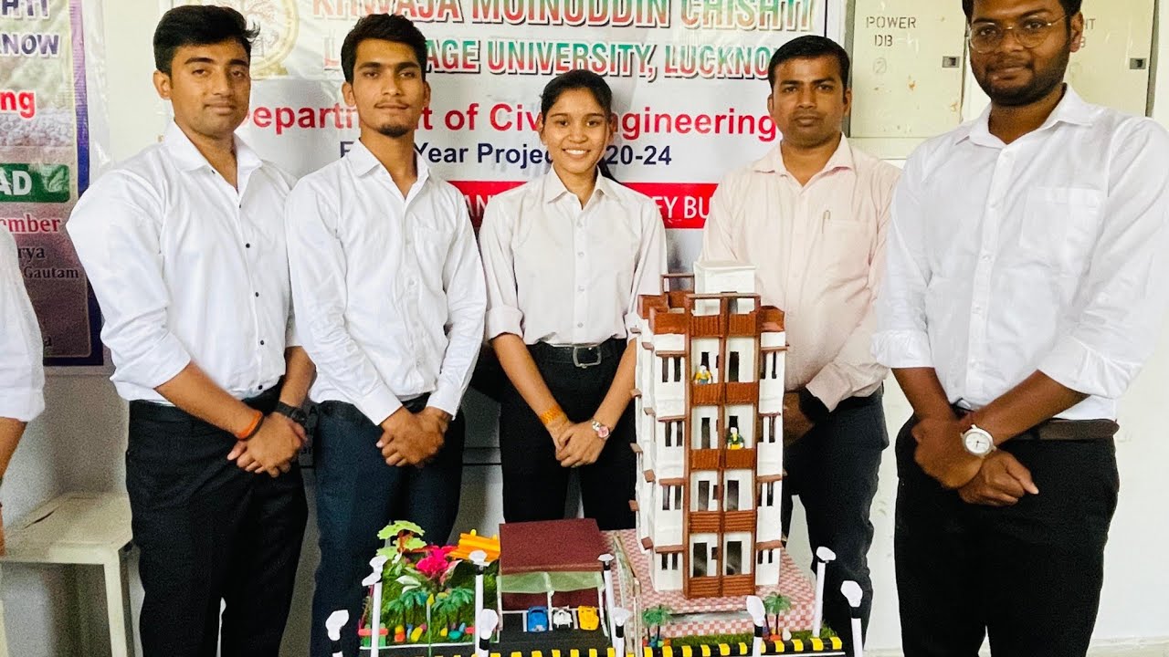 Earthquake Resistant Building #Kmclu Lucknow #civilengineering #model presentation #last day