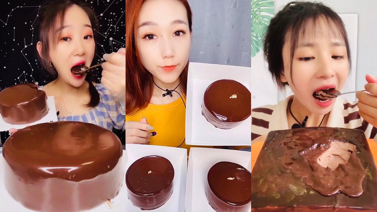 [ASMR Desserts] CHOCOLATE MOUSSE CAKE ASMR/ Mukbang |먹방 | 饮食表演 | Eating Sound