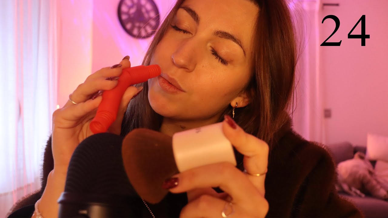 ASMR - 1h de tous tes triggers préférés 🎄🌟 (Mic licking, tapping, chuchotements, visuels… Jour 24)