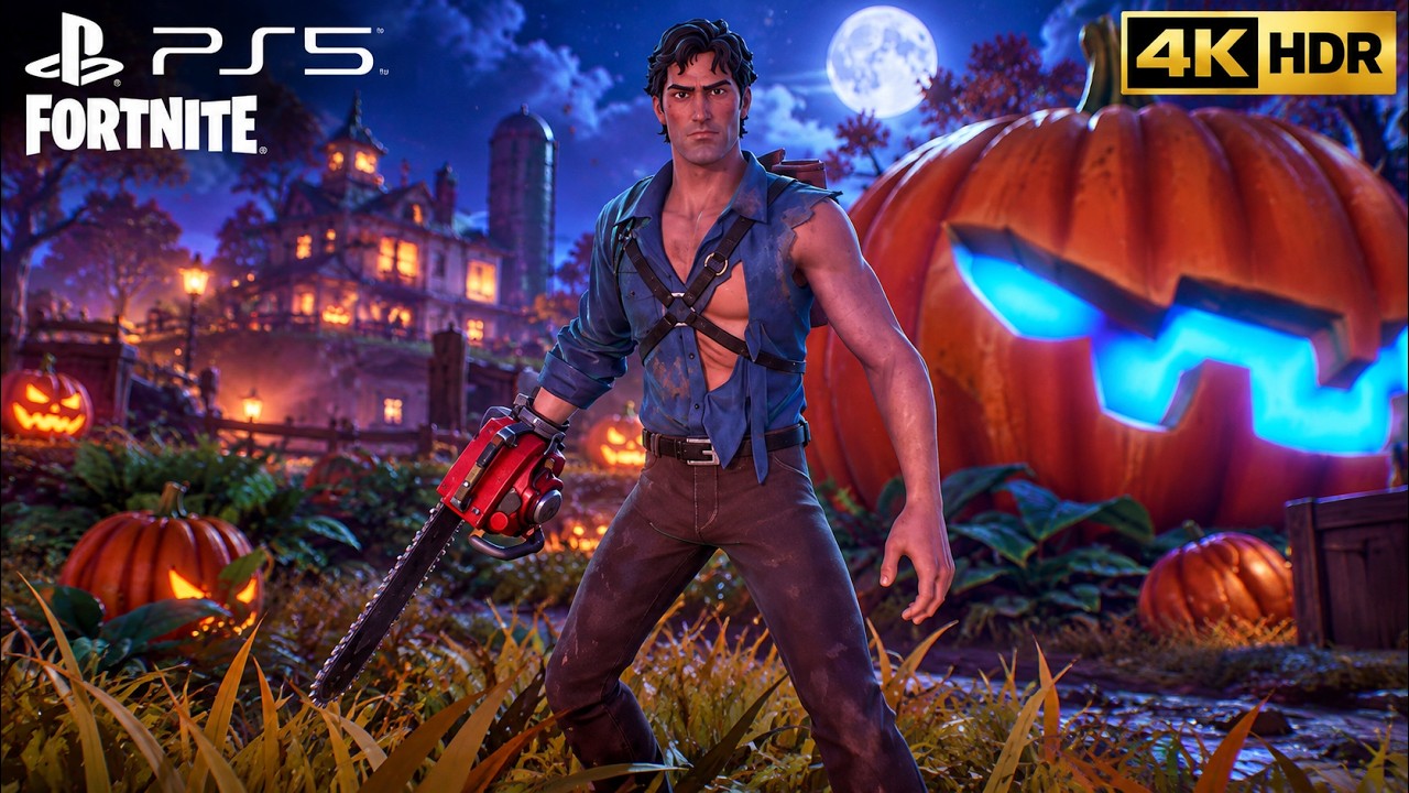 Ash Williams (The Evil Dead) Fortnite Skin Gameplay | PS5 Pro 4K HDR