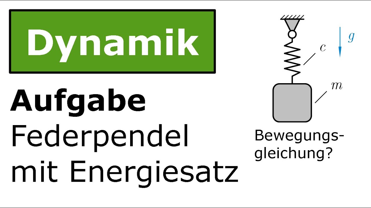 ⚙️ Federpendel / Federschwinger mit Energiesatz [Technische Mechanik, Dynamik, Schwingungen]