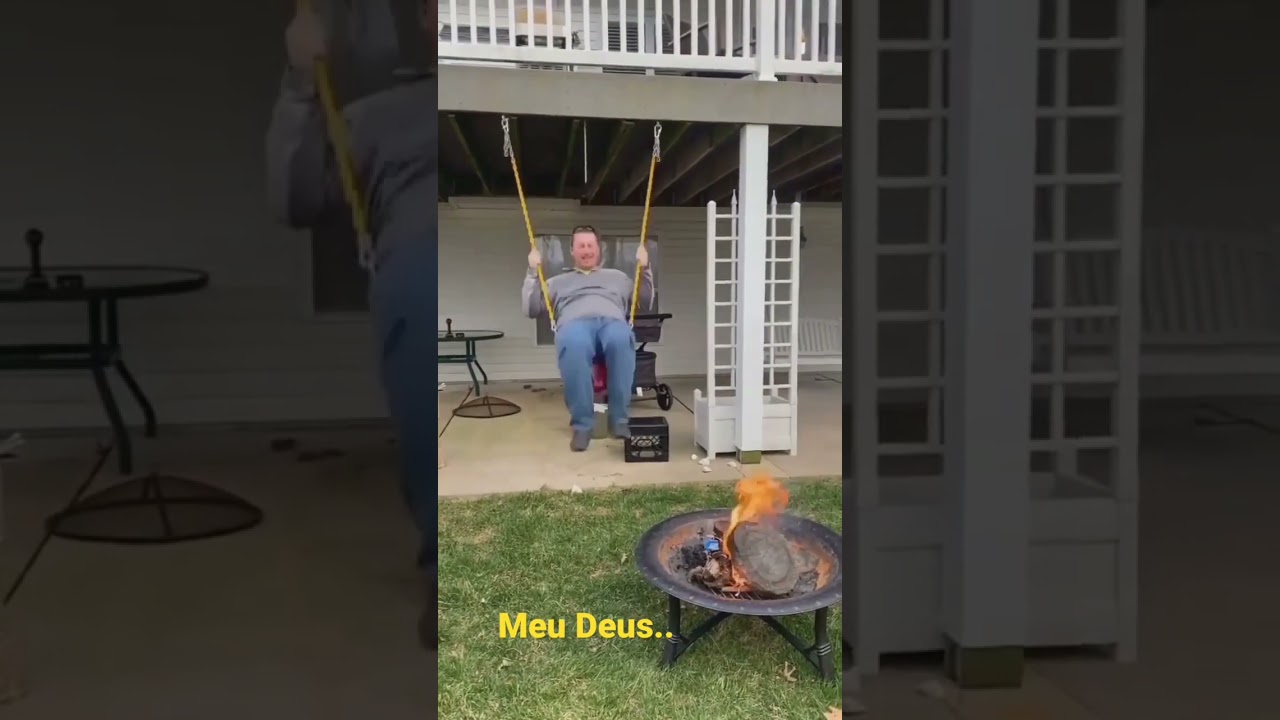homem cai no fogo.#shosts