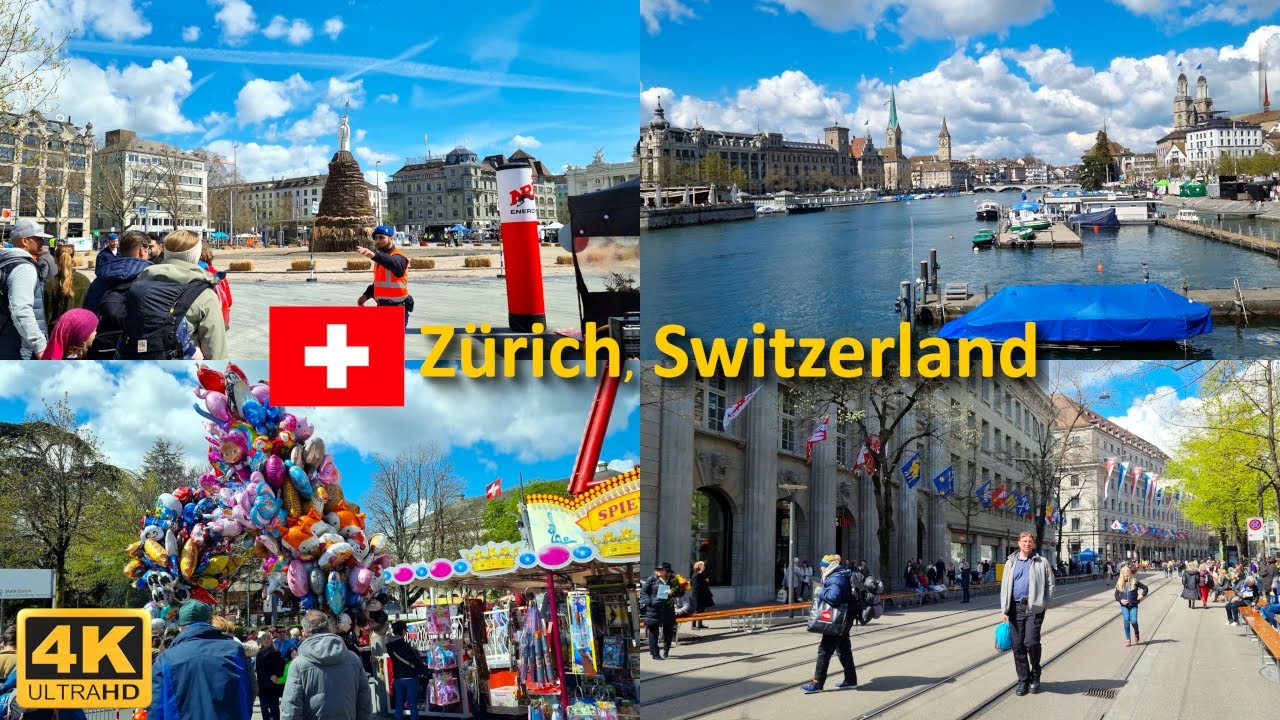 Sechseläuten stroll through Zürich from Sechseläutenplatz to Bahnhofstrasse | April 2023【4K】