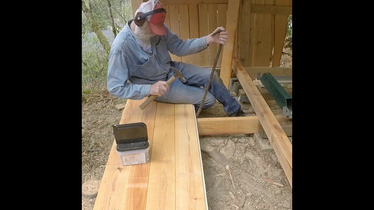 Sawmill Shed #6  Building the Floor and Rain on the Roof