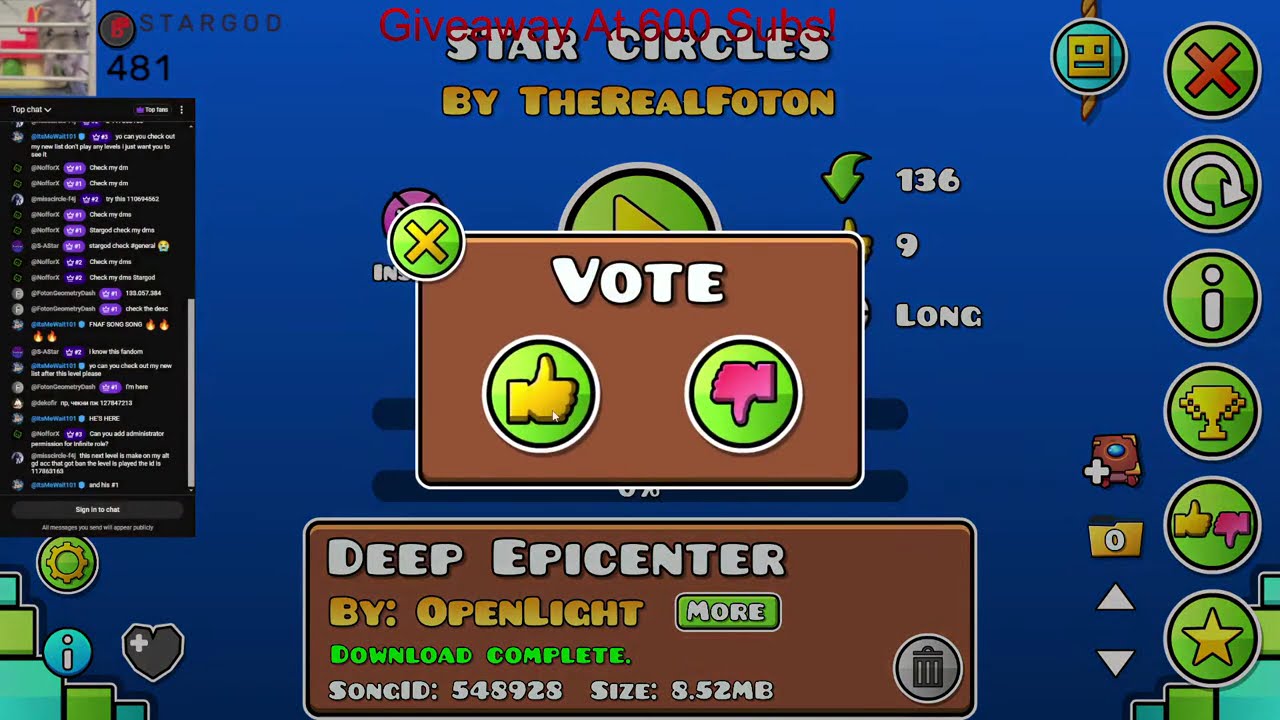 Streaming Geometry Dash LEVEL REQUEST