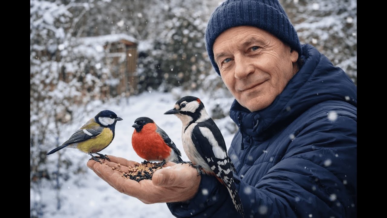 🔴Automatic feeder for small birds  👀🌲❄  13 янв 2026