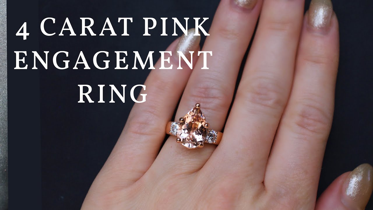 4.5 Carat Morganite Engagement Ring | Pink Engagement Ring