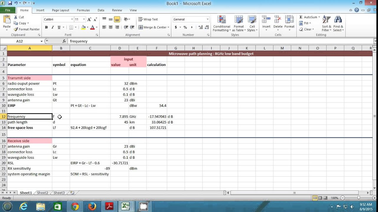 simplified microwave link budget