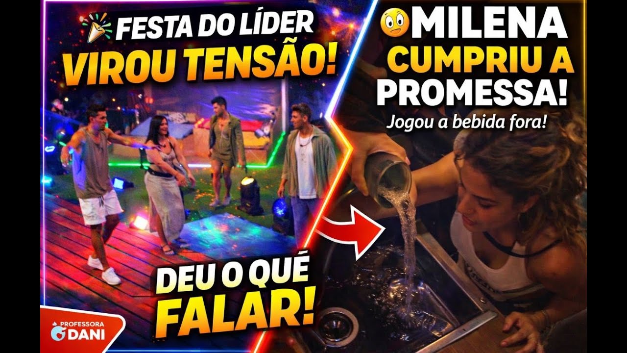 FESTA UM CAOS/ MILENA JOGA BEBIDA FORA NO BBB26