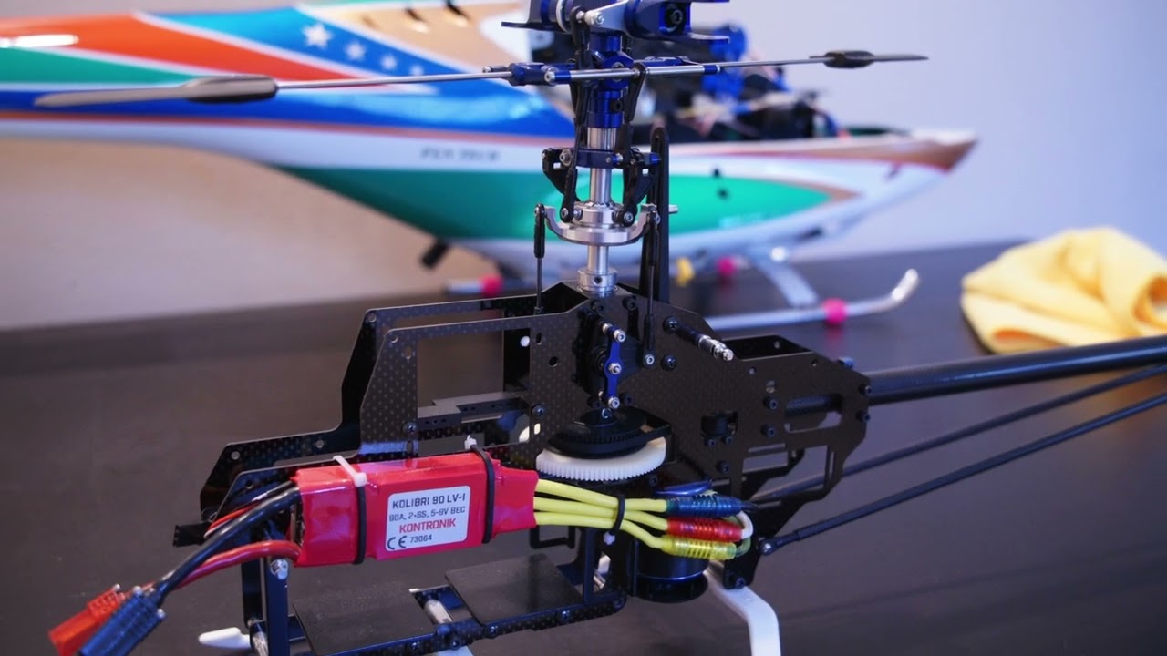 Hirobo Lepton EX 465 500 class electric helicopter with Kontronik Pyro and ESC