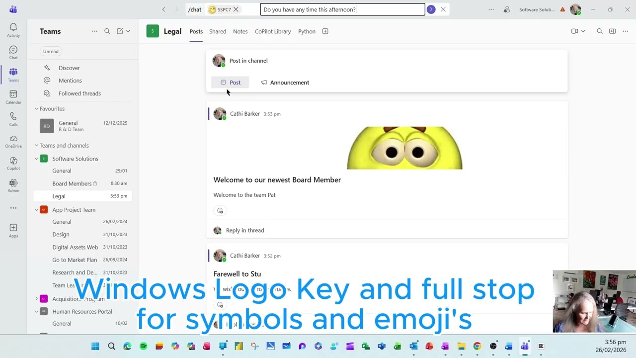 Video 5a Microsoft Teams - Posts, Announcements and Chats