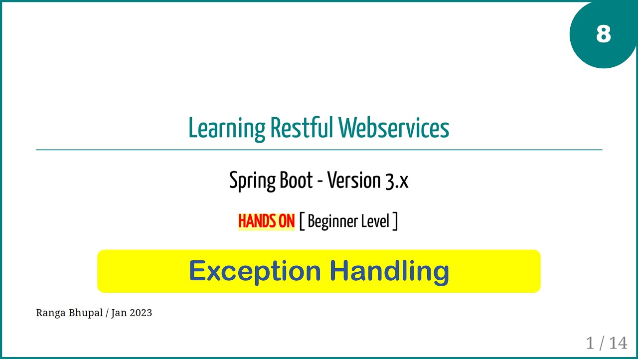 08 - RESTFUL WEBSERVICES – EXCEPTION HANDLING - BEGINNER - HANDS ON
