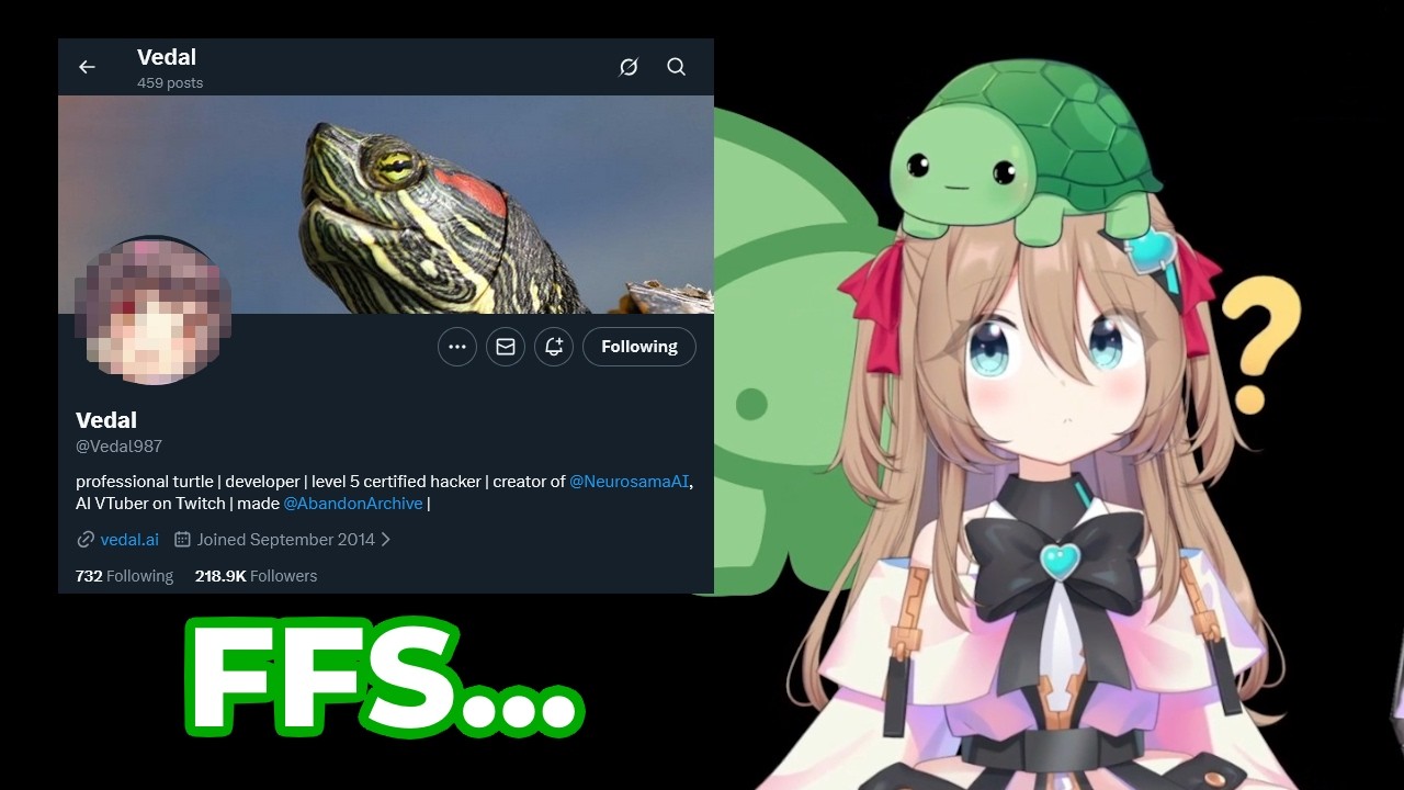 Vedal's new twitter profile picture is vile