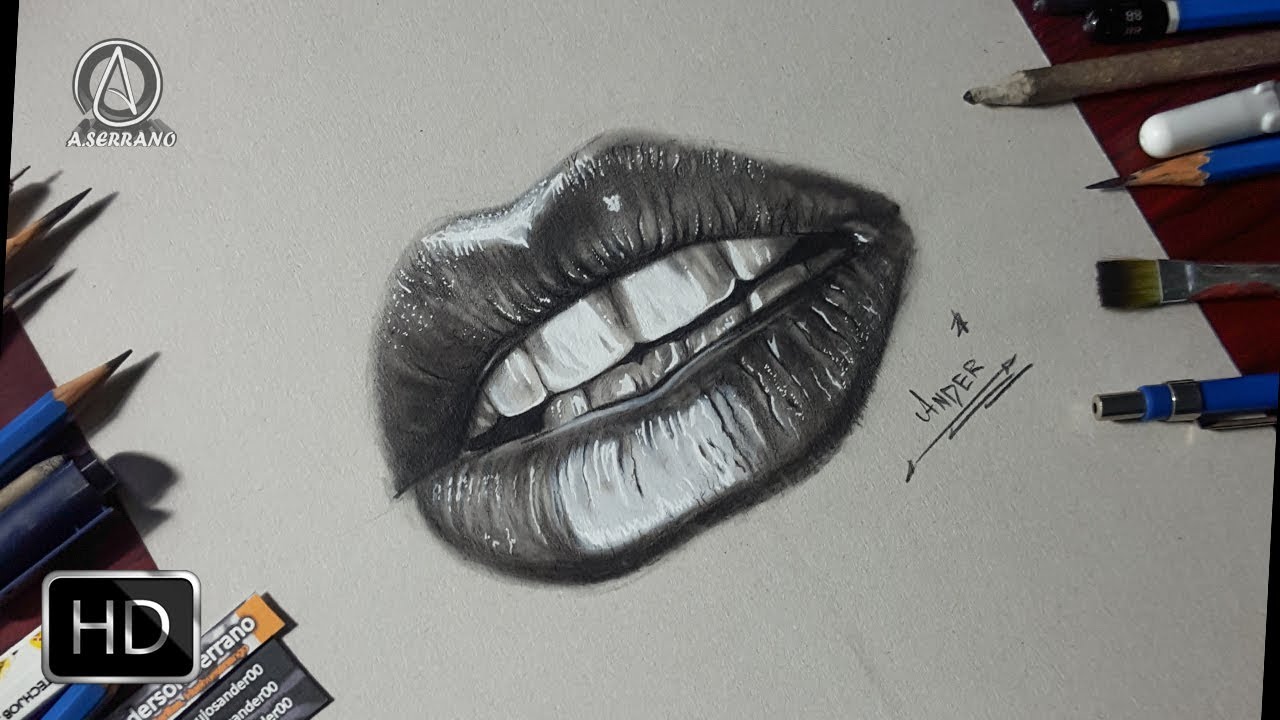 CÓMO DIBUJAR UNA BOCA REALISTA + DIENTES A LÁPIZ/ TUTORIAL