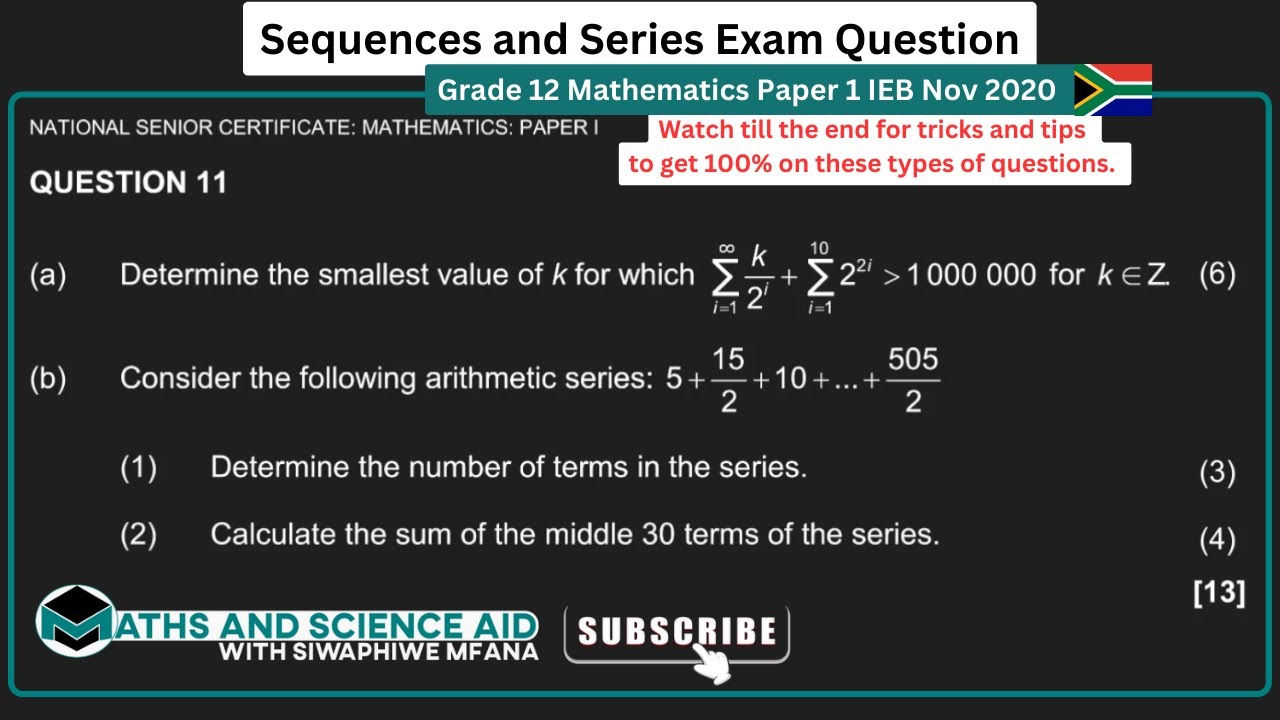 Sequences and Series  IEB Exam Question - IEB Mathematics 2020 Exam Paper
