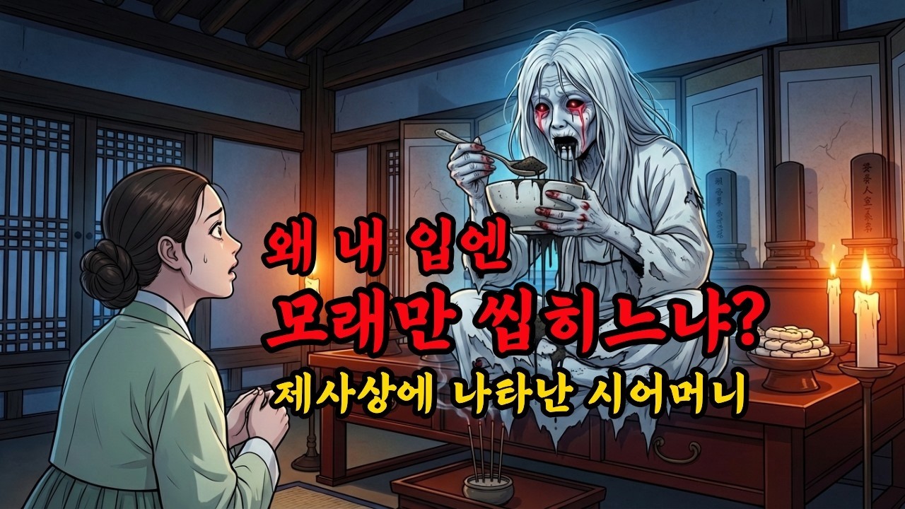 왜 내 입엔 모래가 씹히느냐?제사상에 나타난 죽은 시어머니의 이야기. | 야담 |민담   |전설  |설화 |옛날이야기 |오디오북 |수면동화 |사연