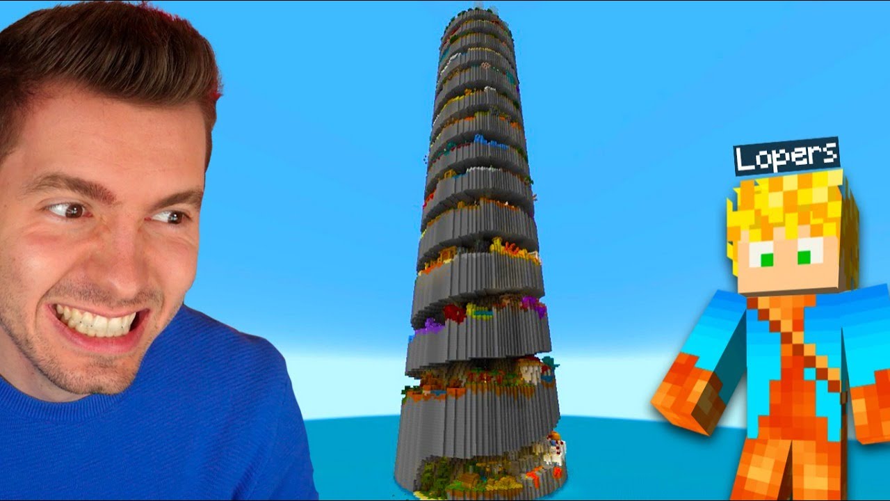 LIP&Atilde;O e LOPERS jogando o PARKOUR ESPIRAL DO MINECRAFT!