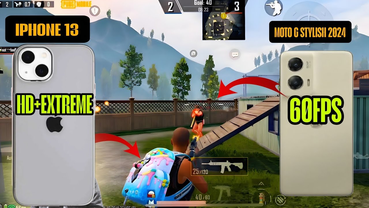 iPhone 13 HD+60FPS vs moto g stylus 2024 pubg test | tdm tournament