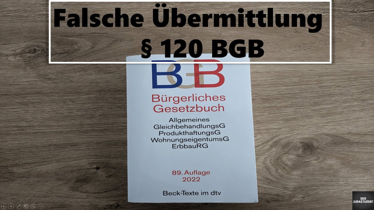 Anfechtung nach § 120 BGB