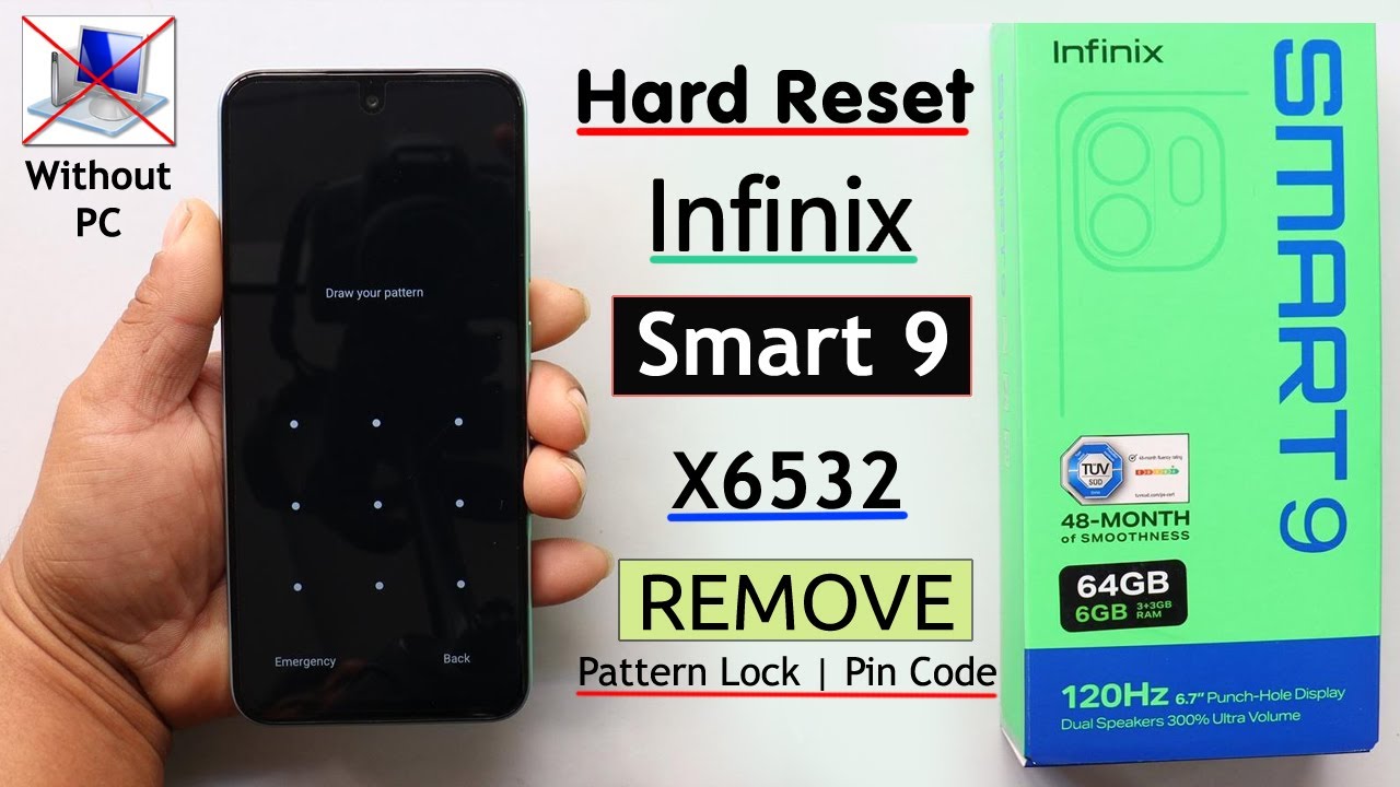 Hard Reset Infinix Smart 9 (X6532) Remove Screen Lock Without PC | Factory Reset Infinix Smart 9