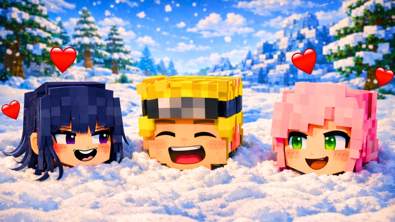 SASUKE FICOU PRESO na NEVE com a HINATA E SAKURA no Minecraft