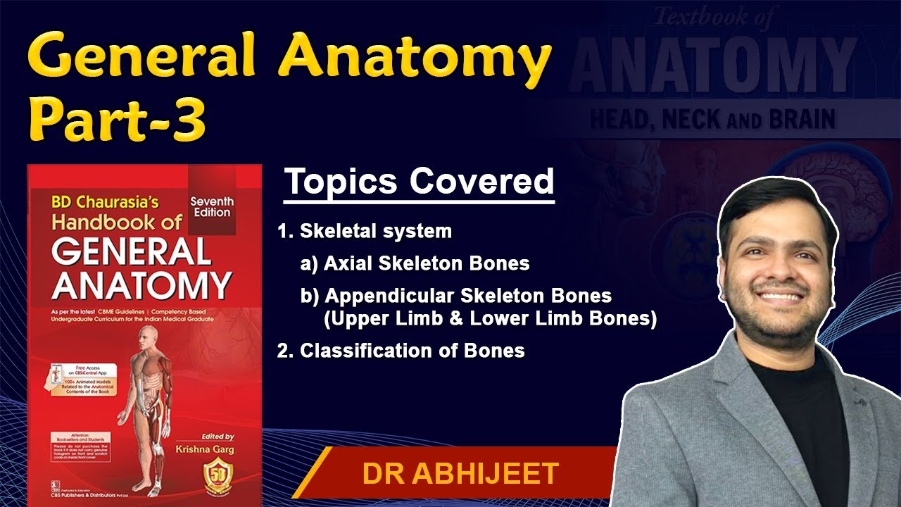 General Anatomy Part-3 |Axial skeleton bones, Appendicular skeleton, Classification of bones