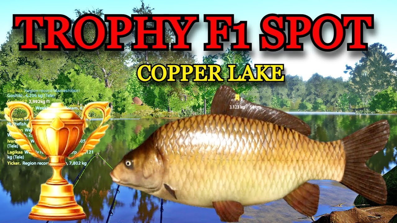 Russian Fishing 4 (RF4) TROPHY F1 FARM SPOT ON COPPER LAKE!