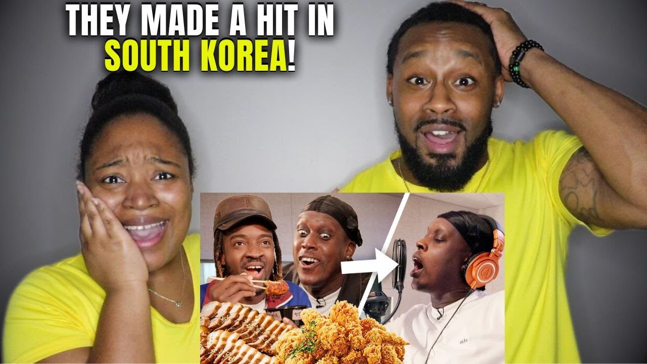 🇰🇷🇬🇧THEY MADE A HIT IN KOREA! | British Rappers Tries Korean Fried Chicken: starts rapping ft.Woogie