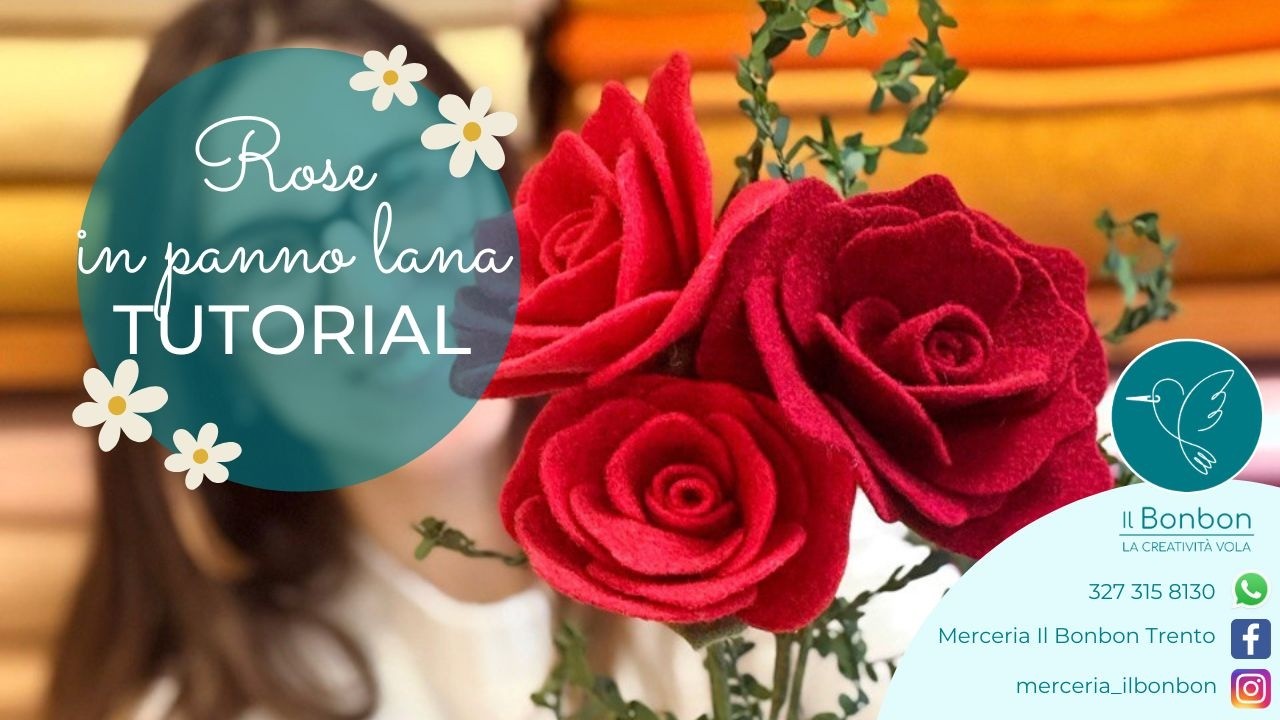 Rose in panno lana 🌹 TUTORIAL