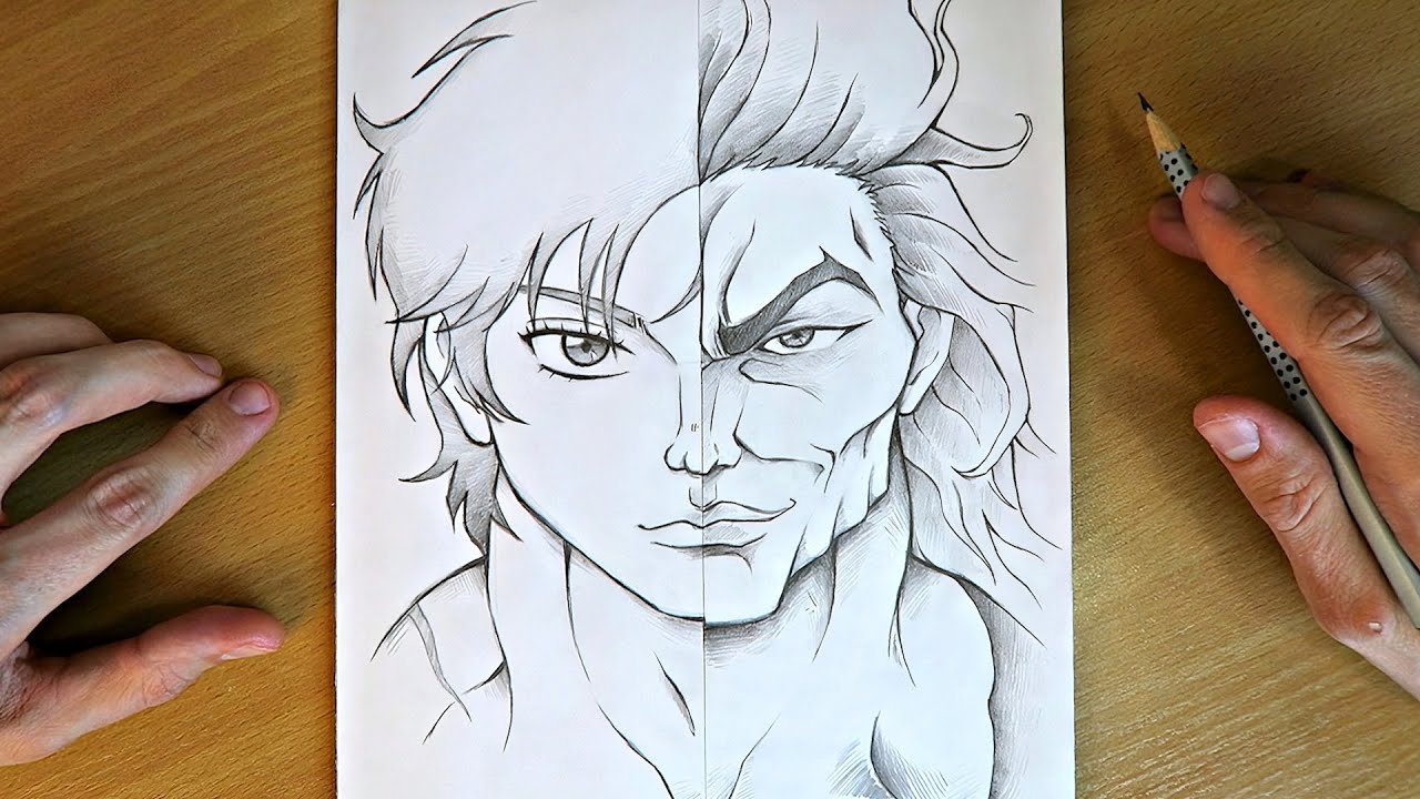 Baki & Yujiro Hanma - Anime Pencil Drawing Tutorial | How to Draw Anime