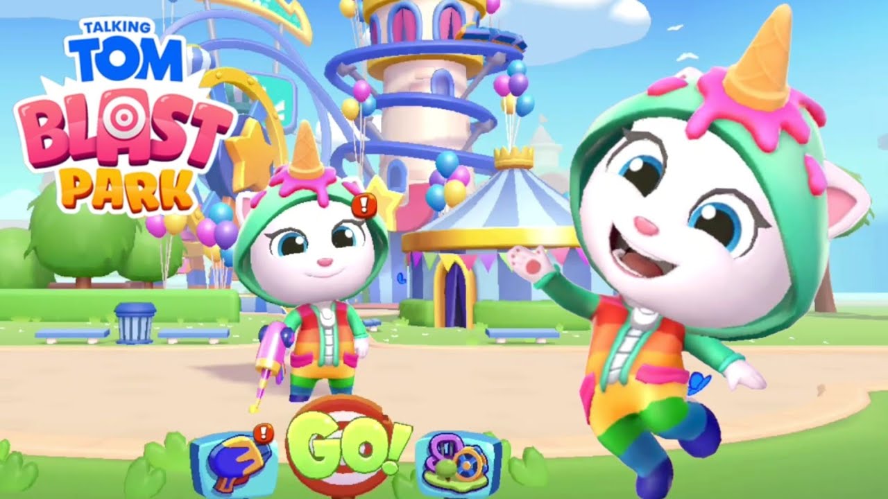 Brand New Talking Angela Outfit - Talking Tom Blast Park Gameplay Part 15 (Android/iOS)