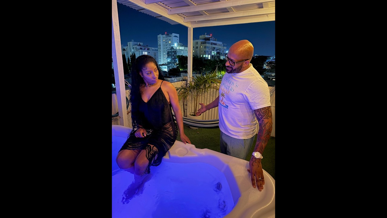 Larry sees Sharra in her bathing suit and asks for a hug… a longggg hug