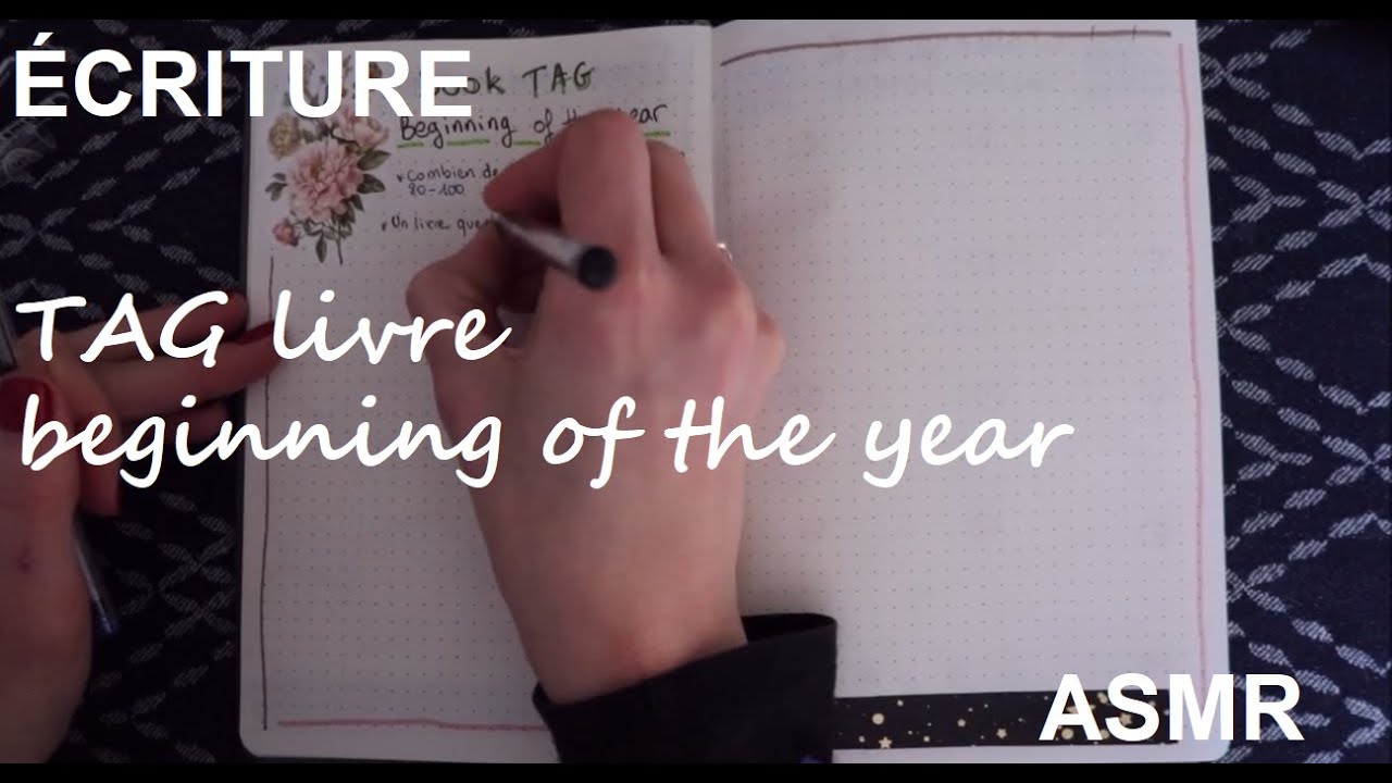 ASMR français - Écriture : Mes réponses à un TAG livres 2026 (début d'année)