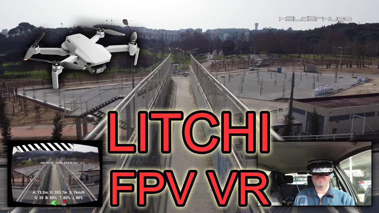 LITCHI + DJI Mini 2 в режиме FPV VR + Samsung Galaxy A70 + очки HOMIDO V2